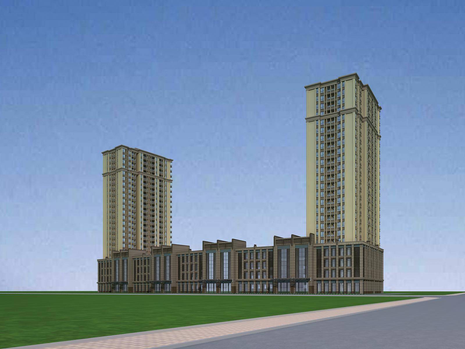 欧式高层商业住宅楼