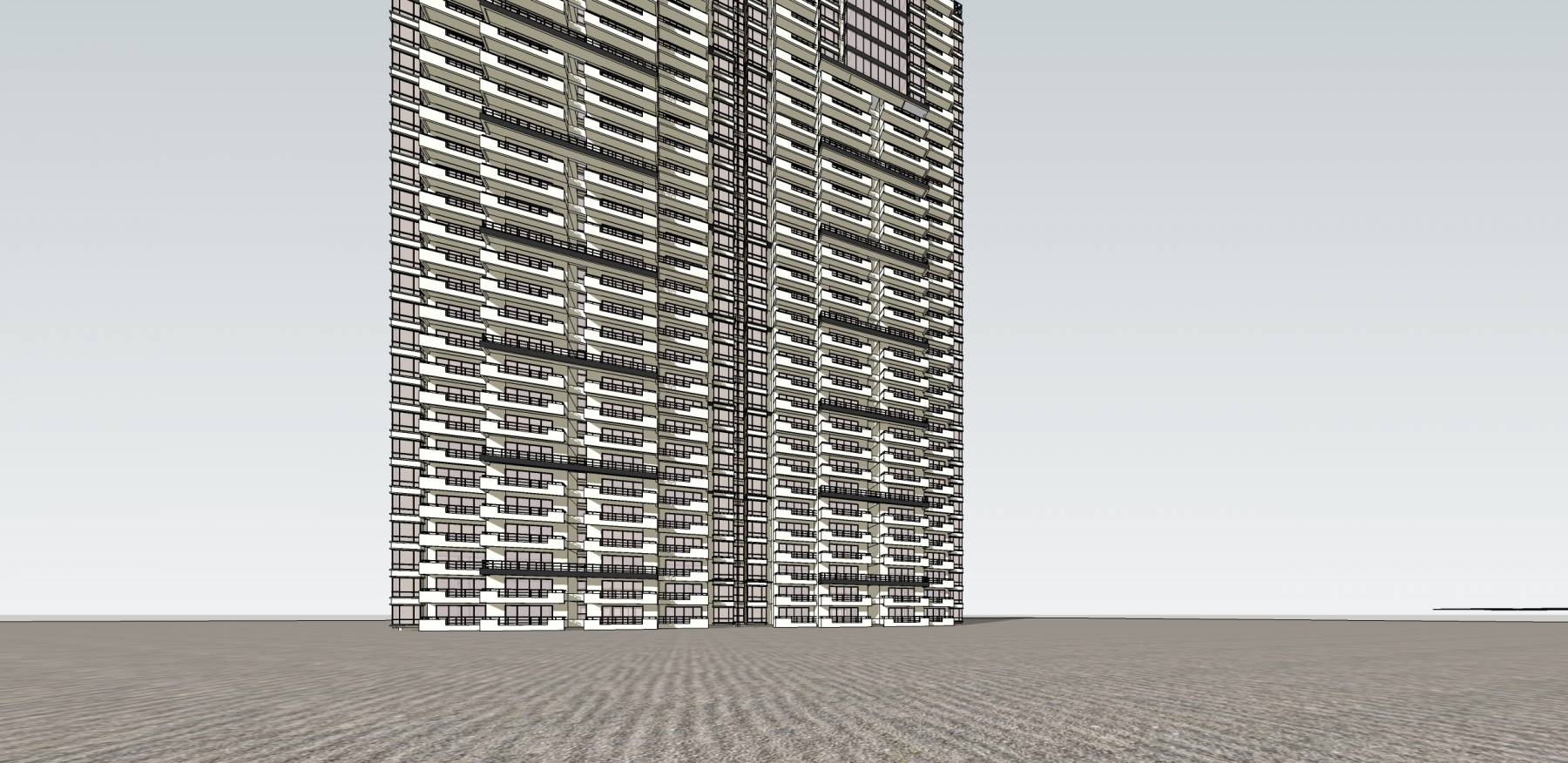 现代高层住宅塔楼