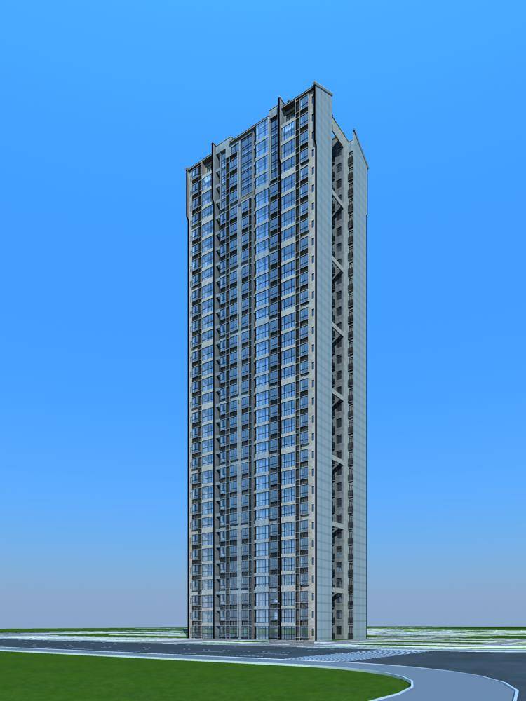 现代高层住宅楼