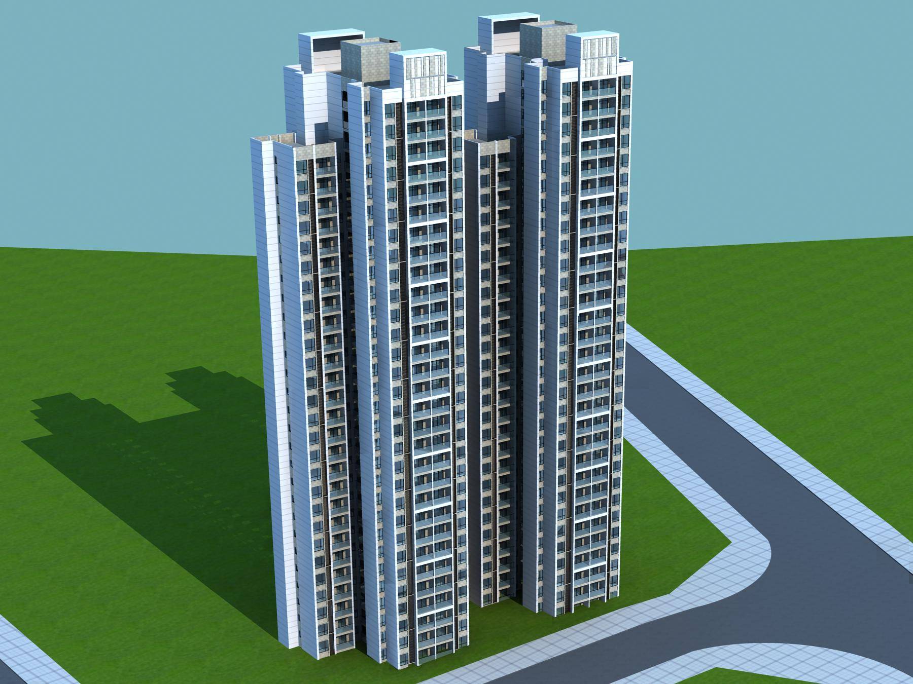 现代高层住宅楼