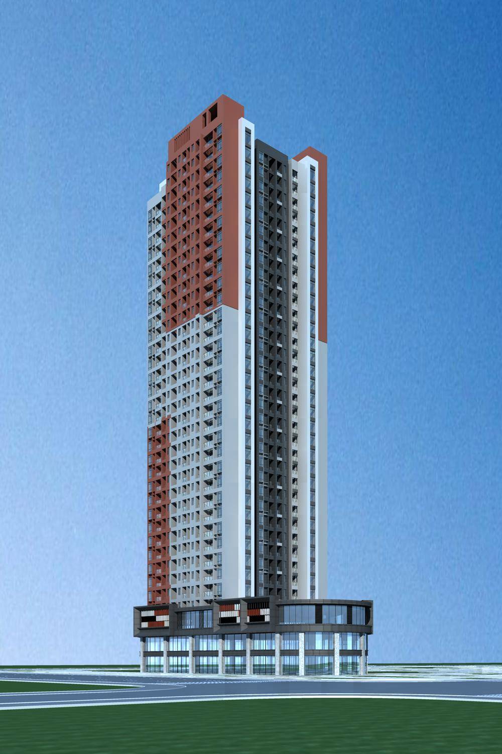 现代高层商业住宅楼