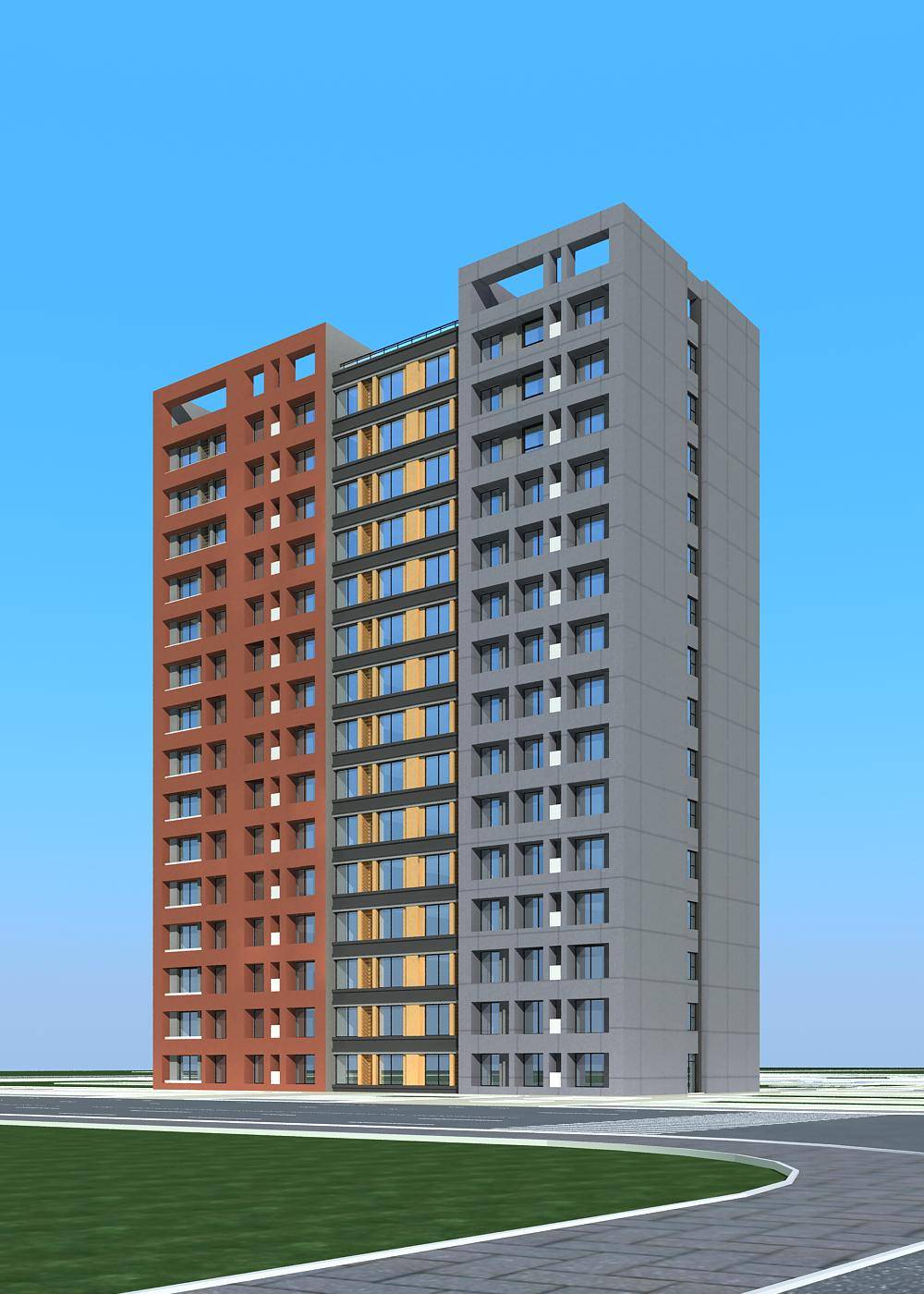现代高层住宅楼