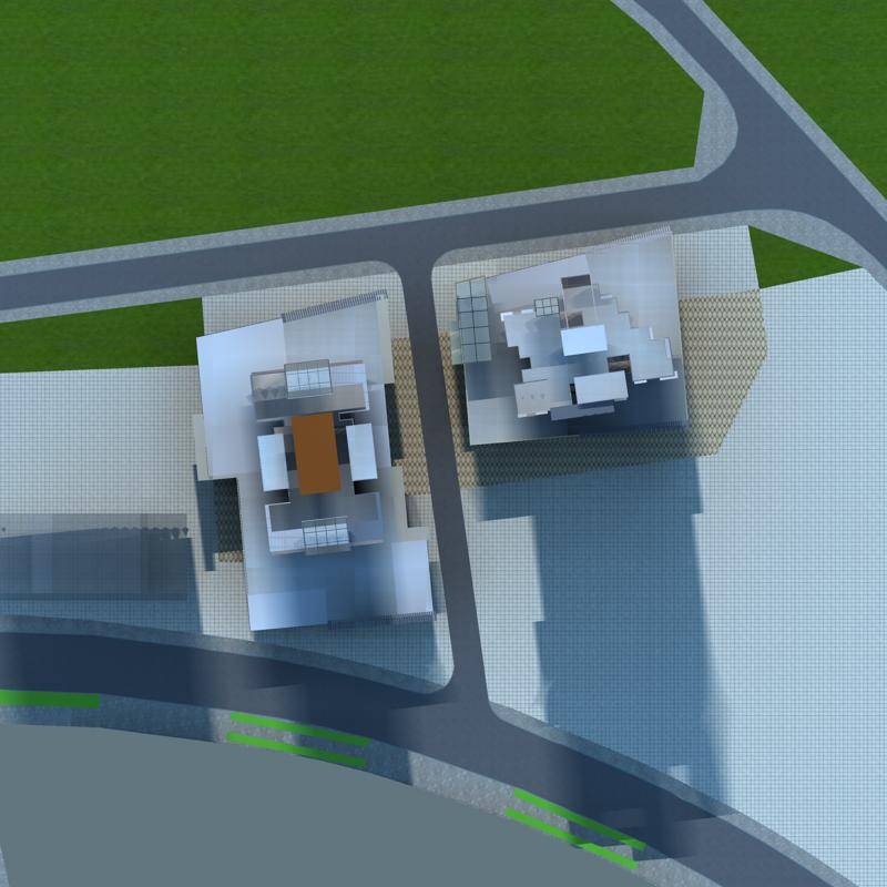 现代商业高层住宅楼