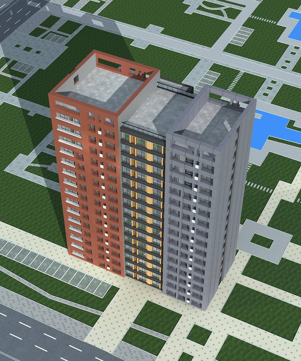 现代高层住宅楼