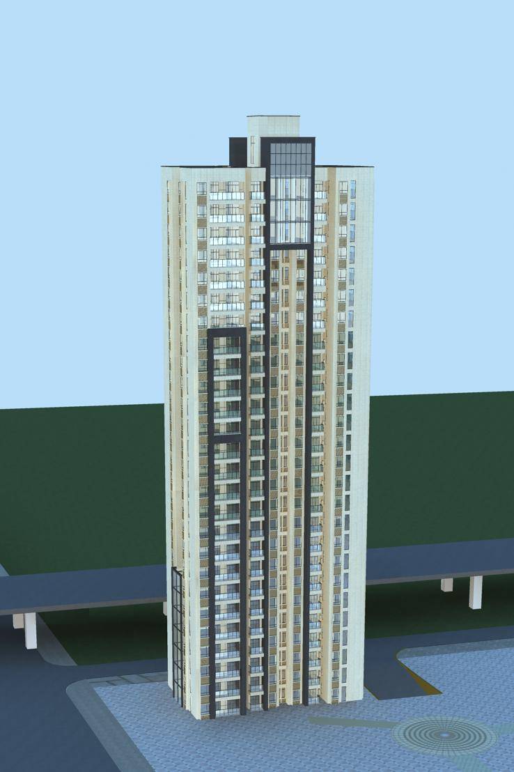 现代高层住宅楼