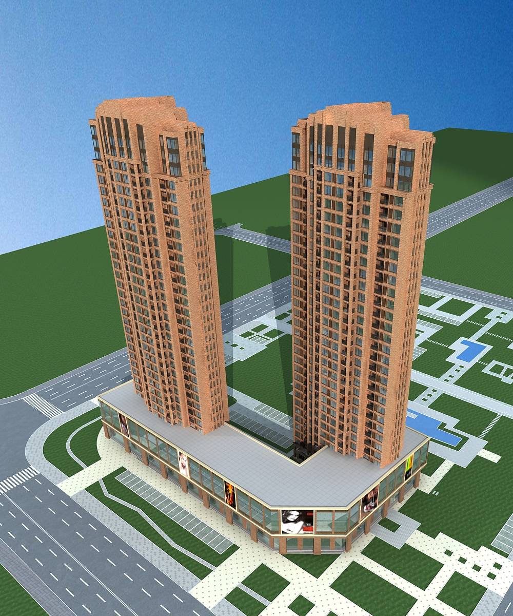 简欧风格高层商业住宅楼