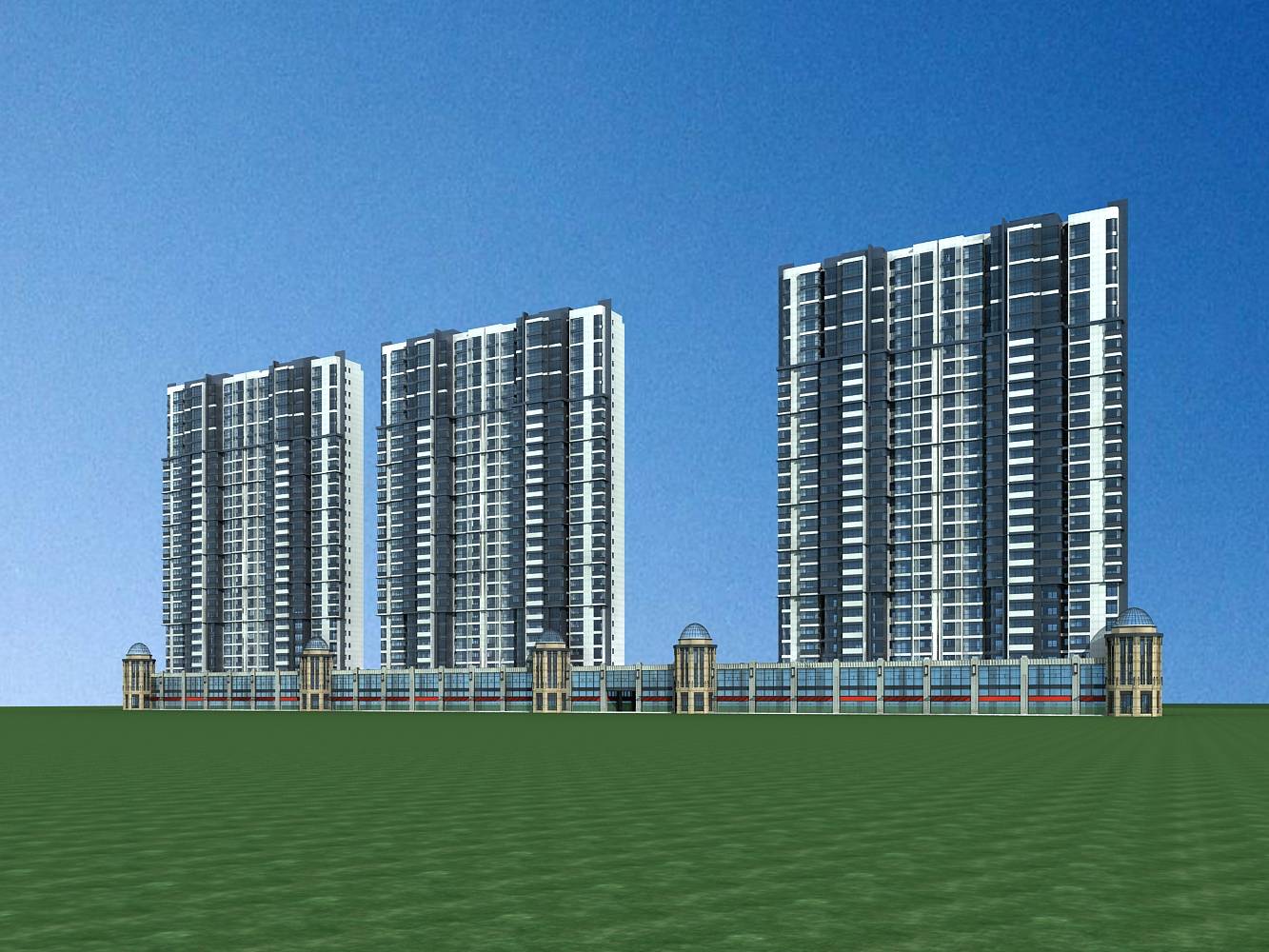 现代高层商业住宅楼