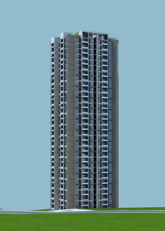 现代高层住宅楼