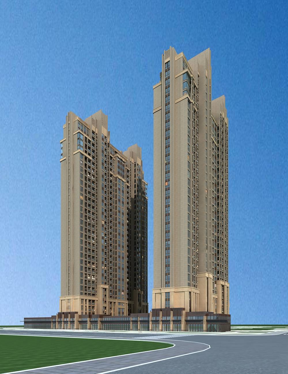 欧式高层商业住宅楼