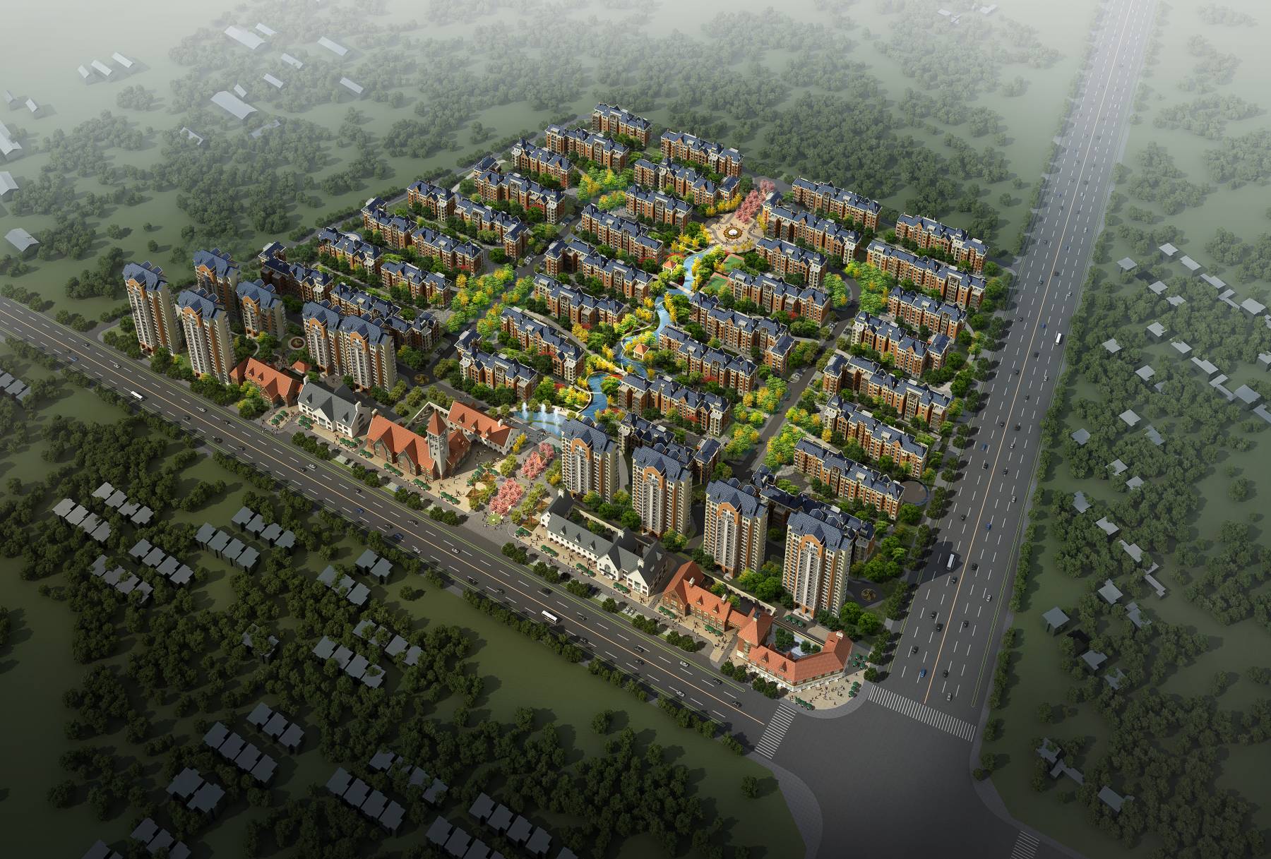 欧式商业住宅小区
