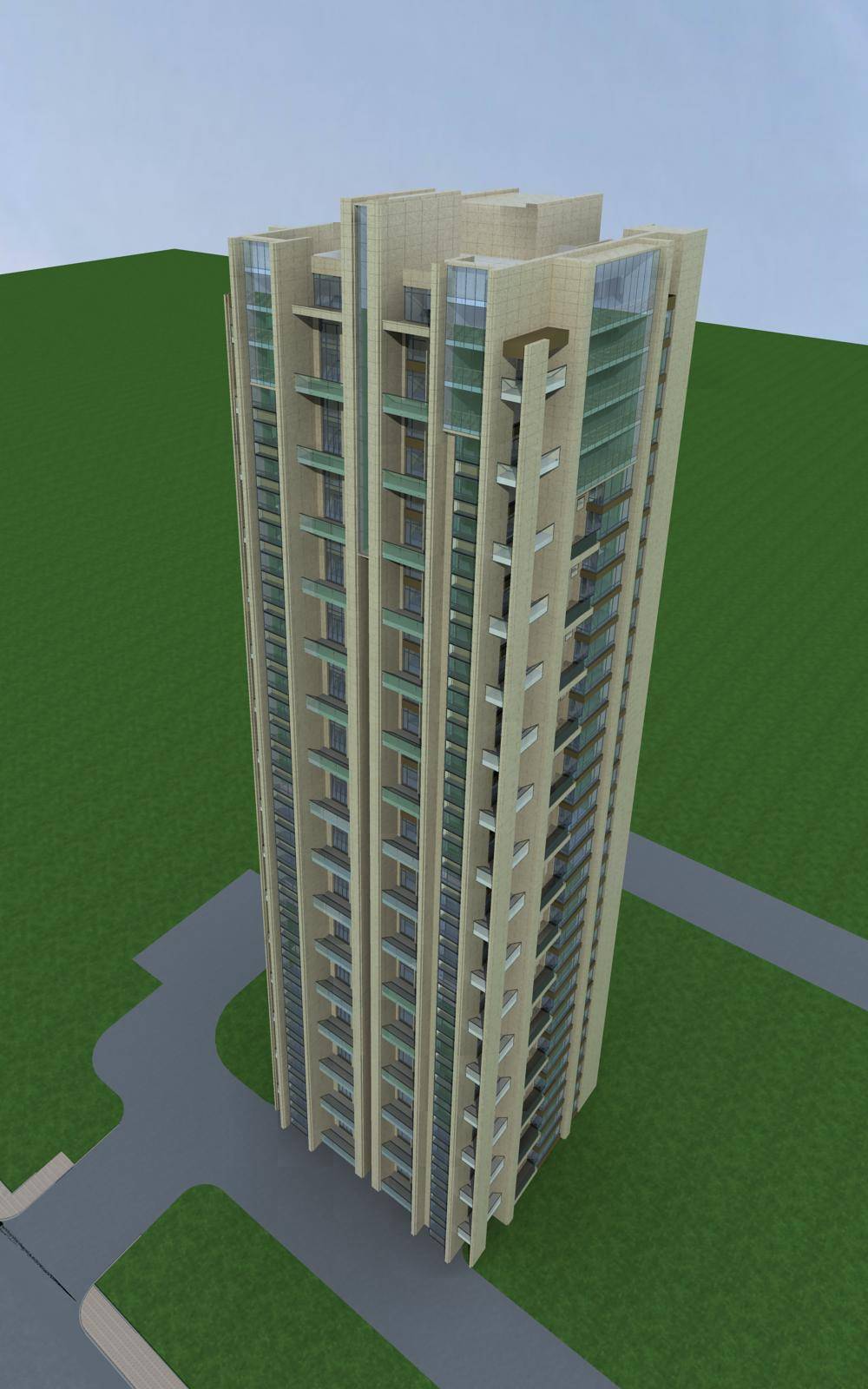 现代高层住宅楼