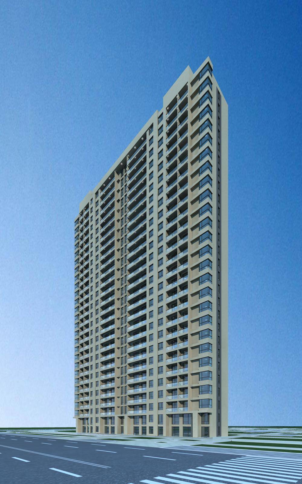 现代高层住宅楼