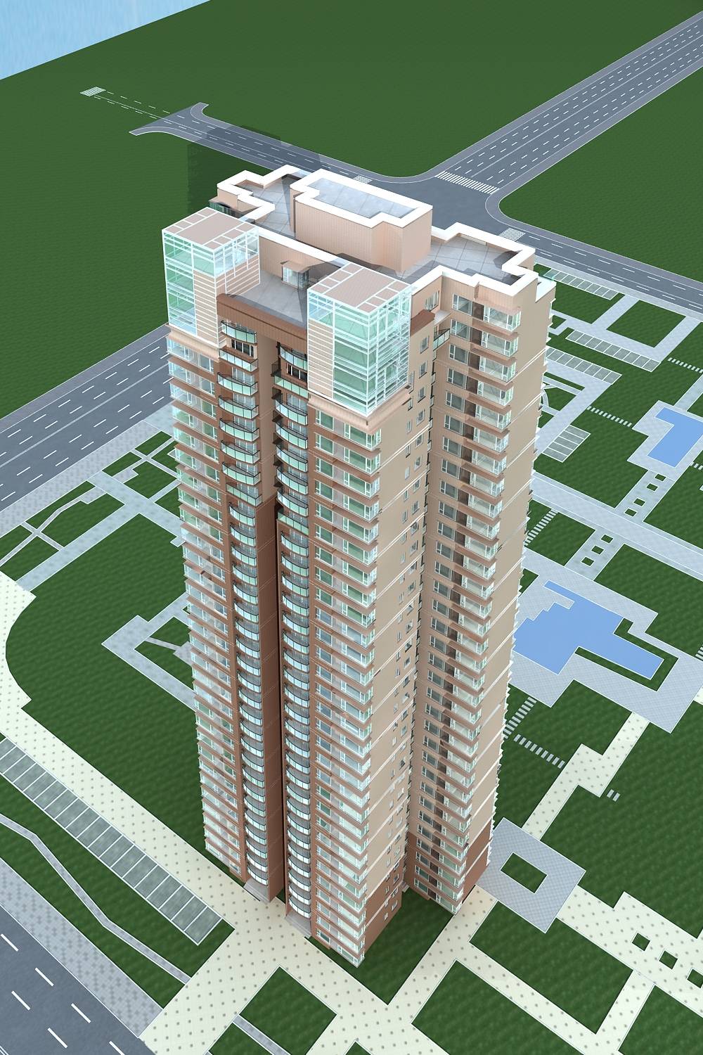 现代高层住宅楼