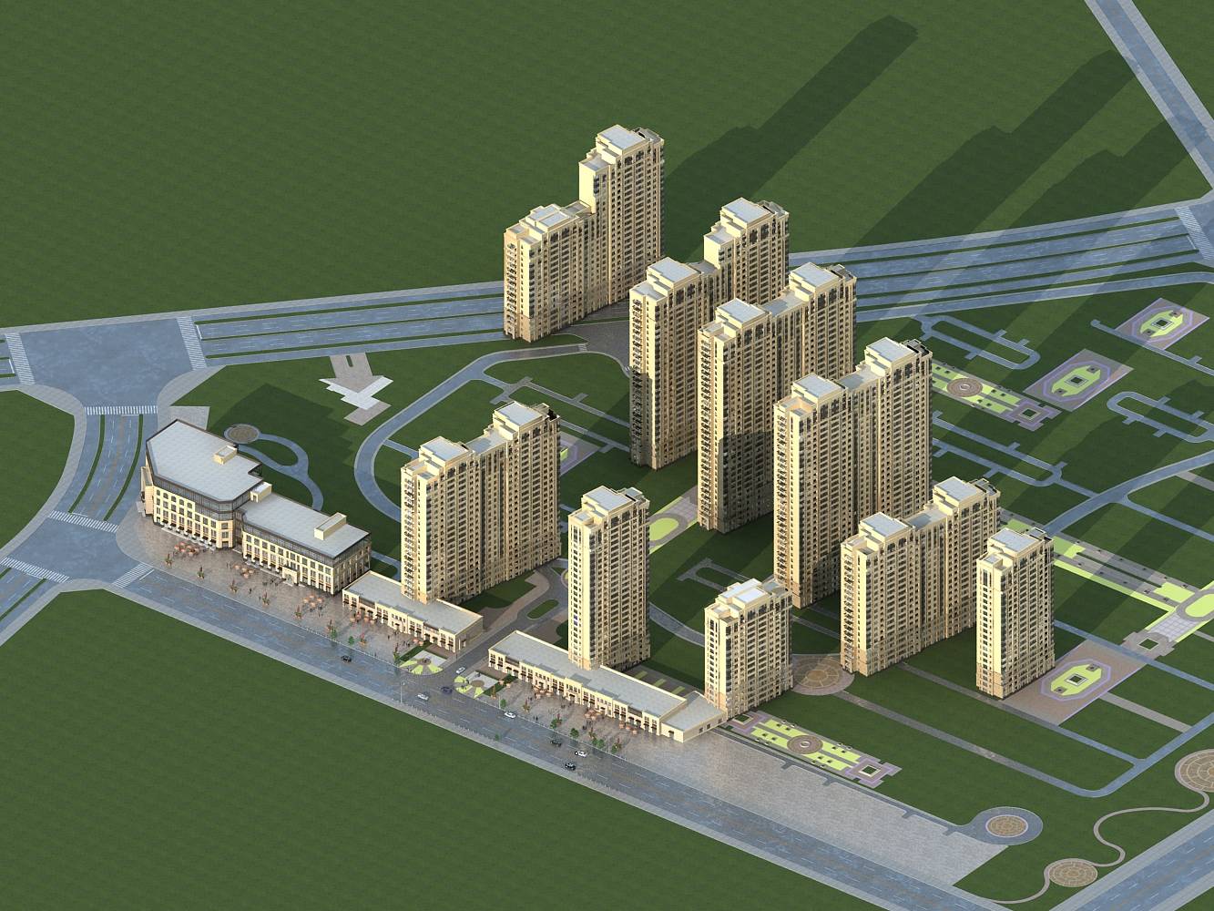 简欧风格商业住宅小区