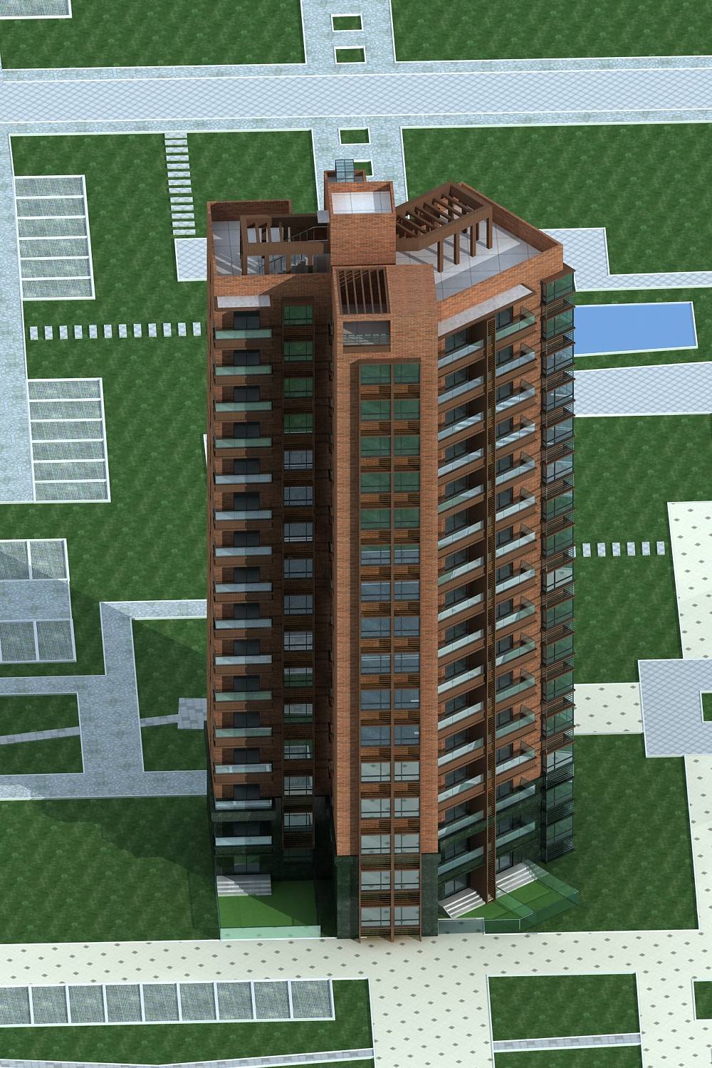 现代高层住宅楼