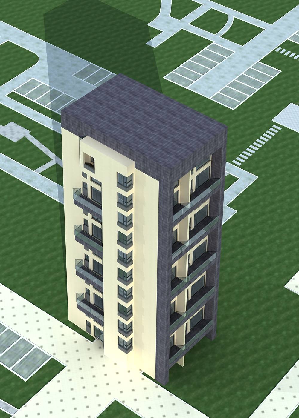 现代高层住宅楼