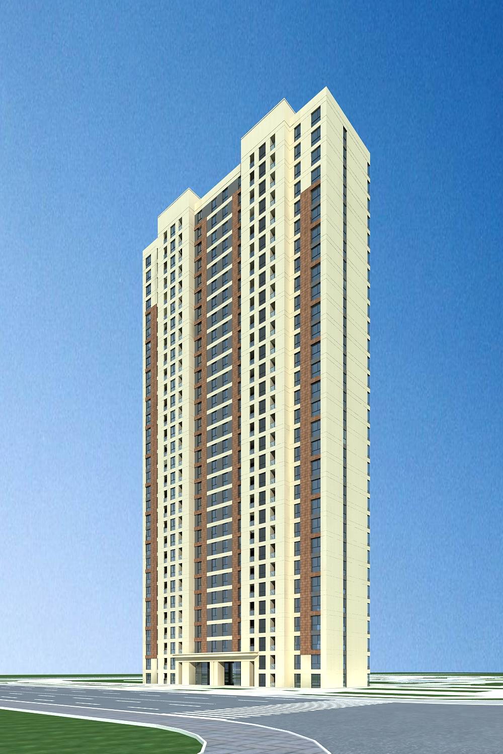 现代高层住宅楼