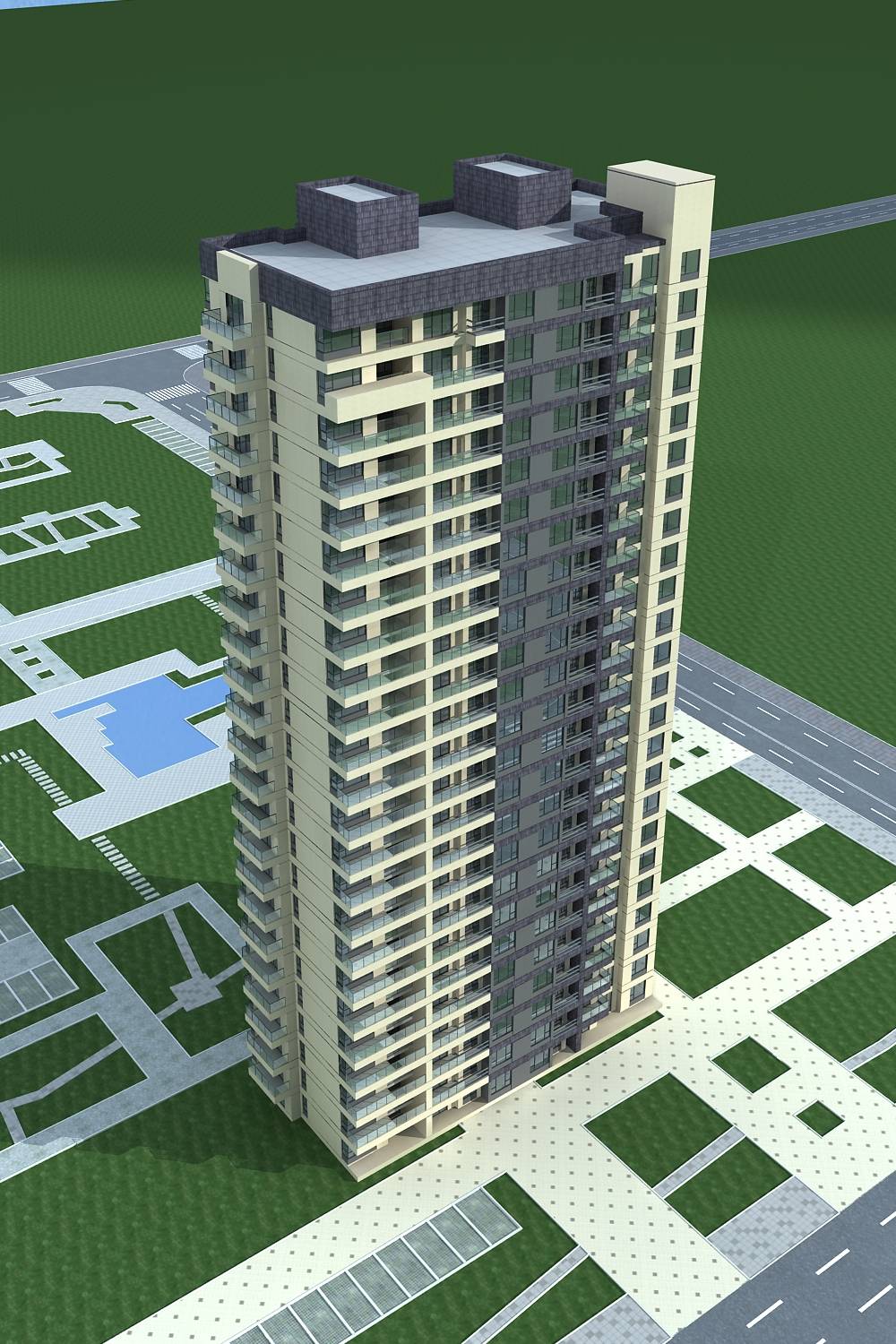 现代高层住宅楼