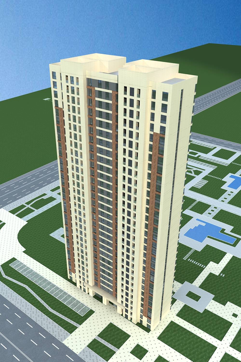 现代高层住宅楼