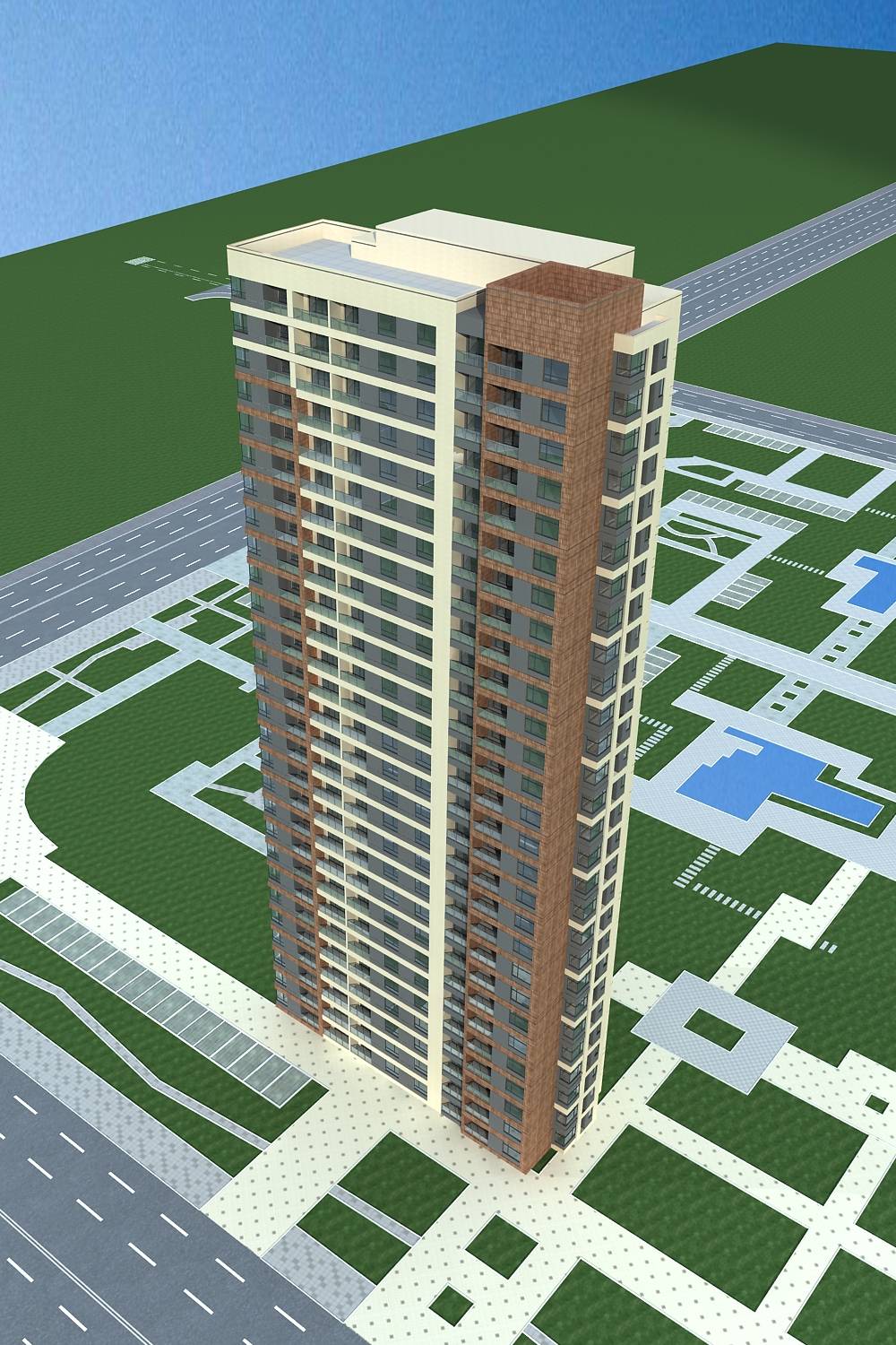现代高层住宅楼
