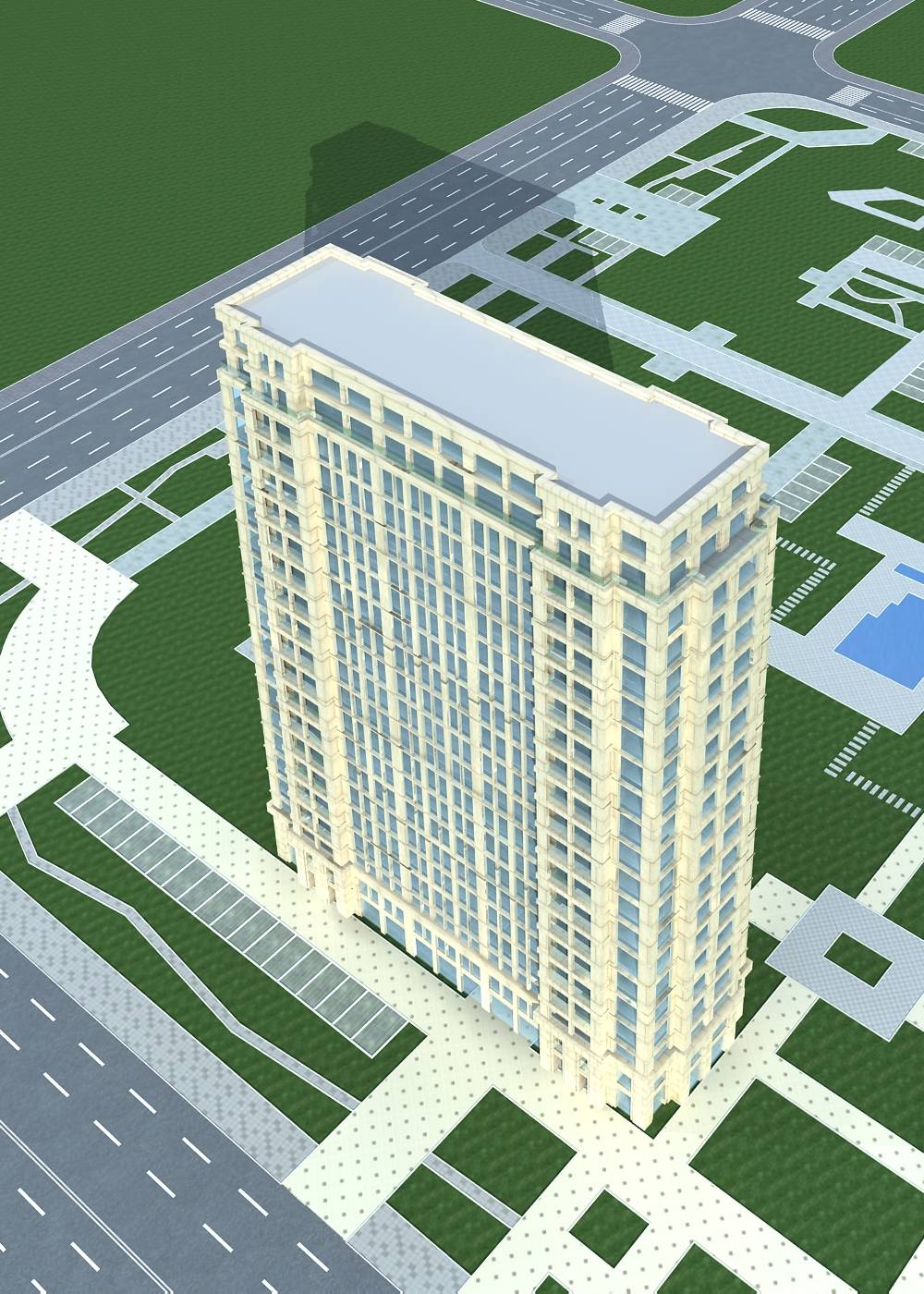 现代高层住宅楼