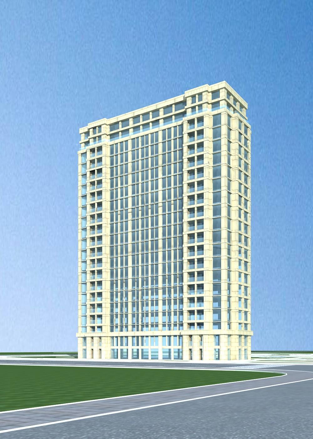 现代高层住宅楼