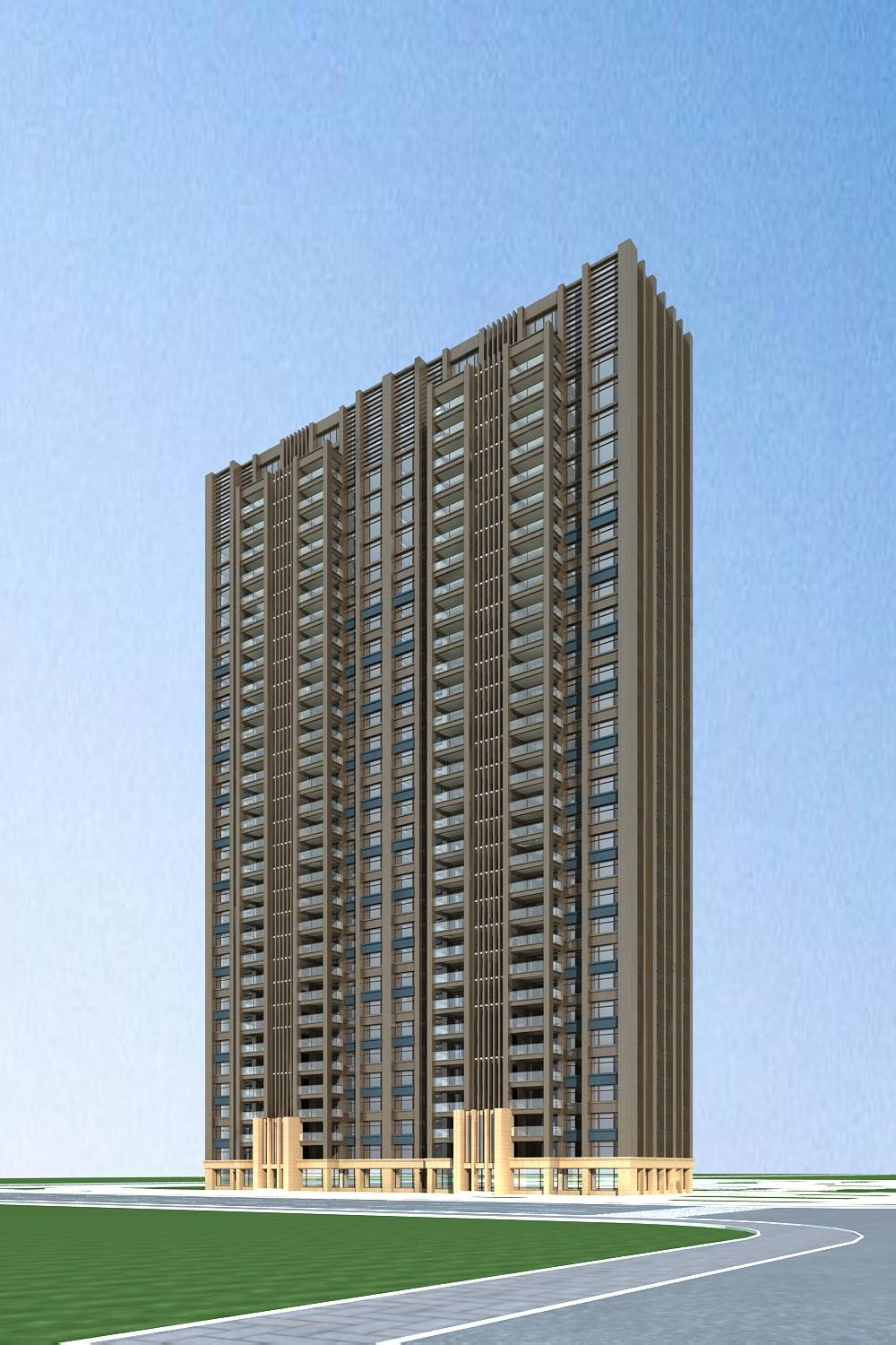 现代高层住宅楼