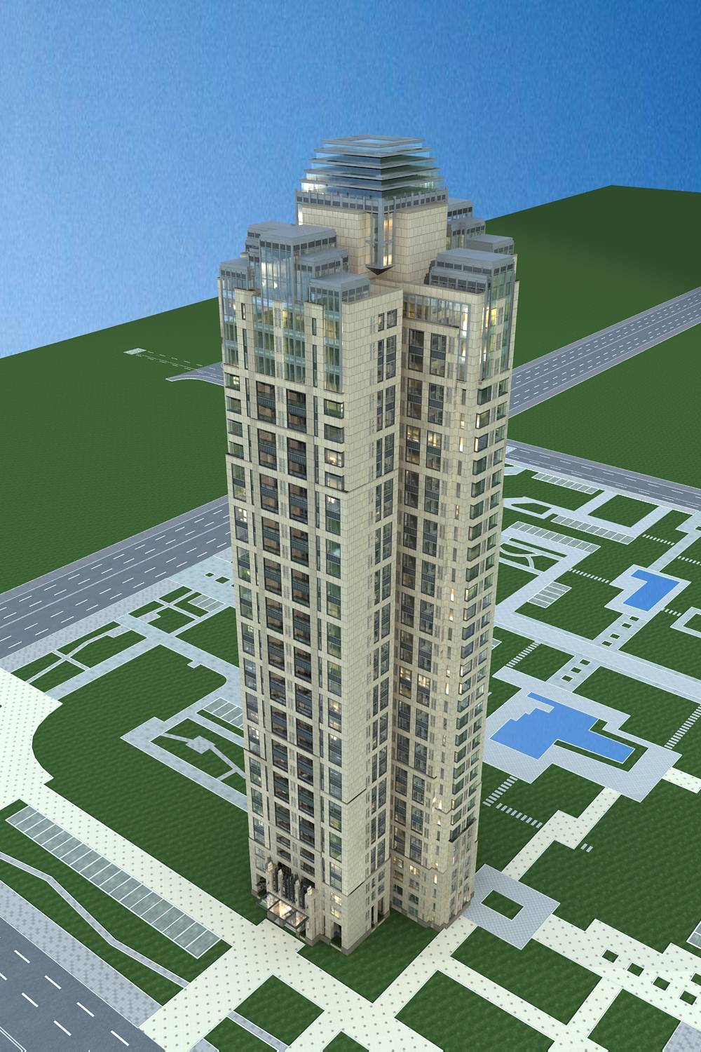 现代高层住宅楼