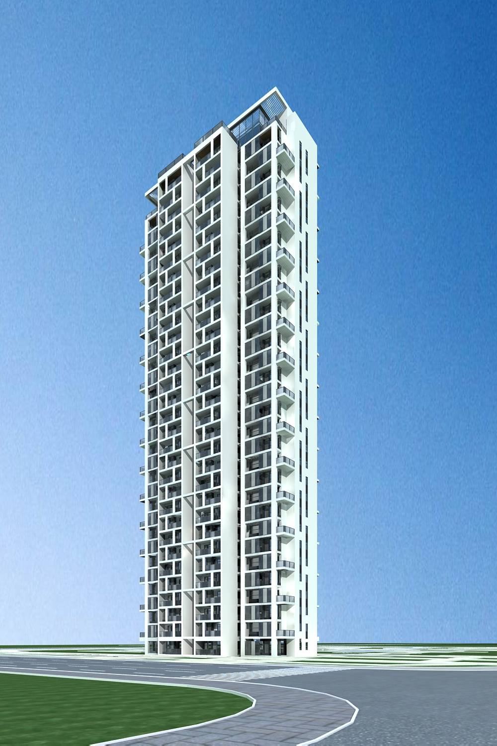 现代高层住宅楼