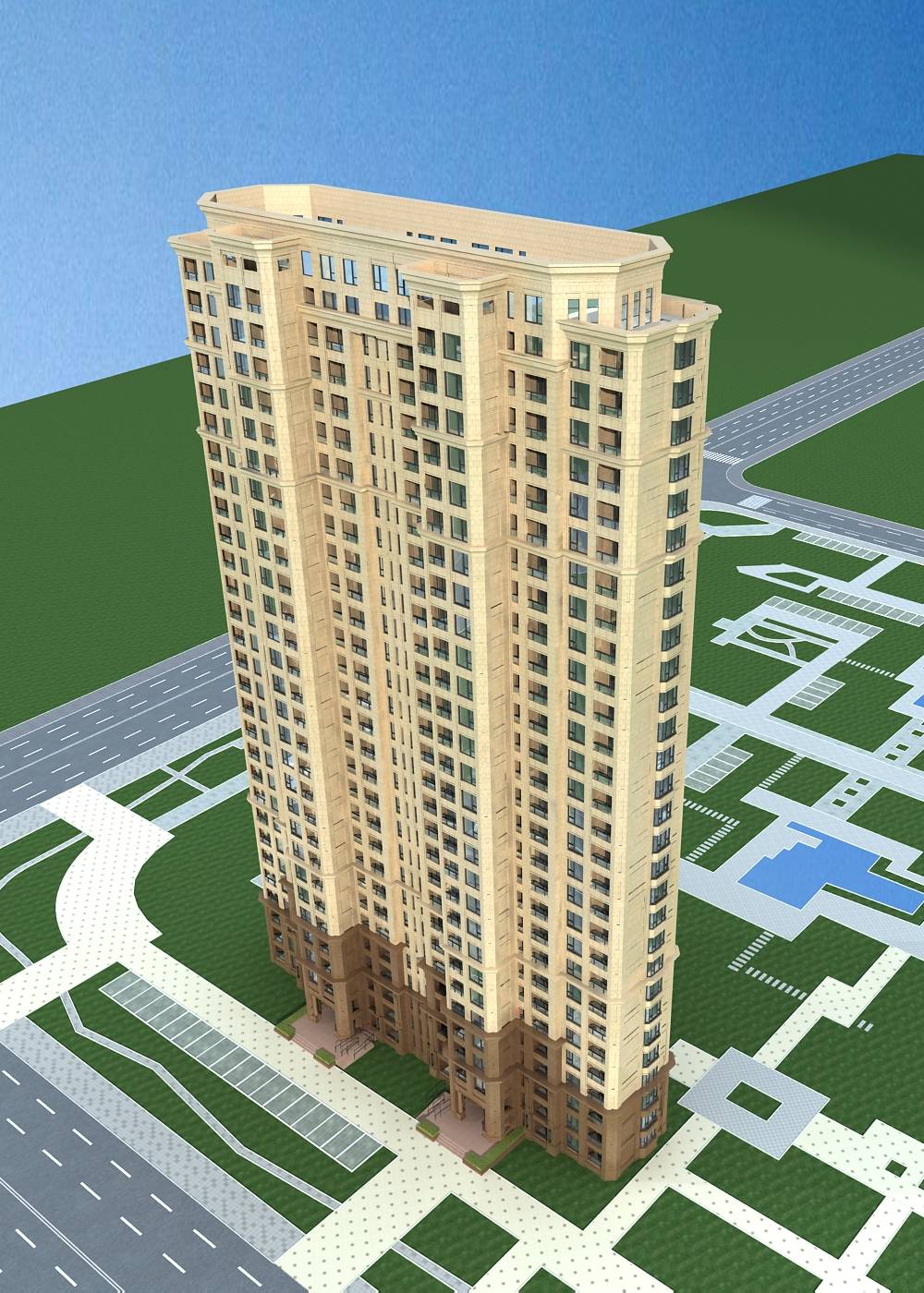 欧式高层住宅楼