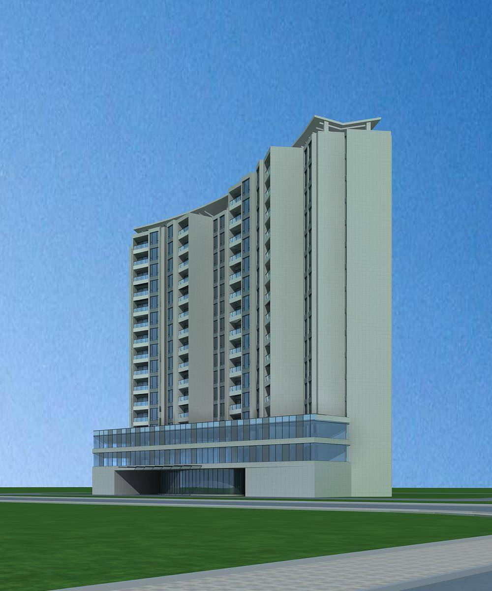 现代高层商业住宅楼