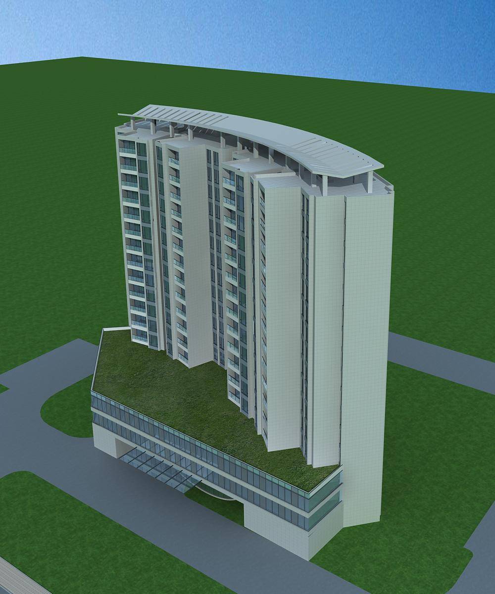 现代高层商业住宅楼