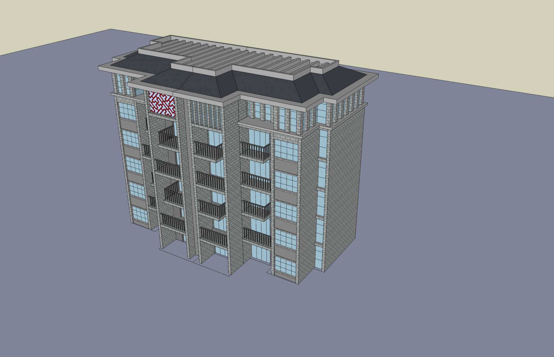 现代多层住宅楼