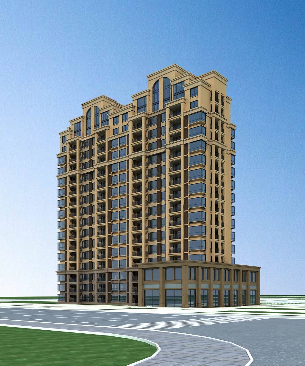 简欧风格高层商业住宅楼
