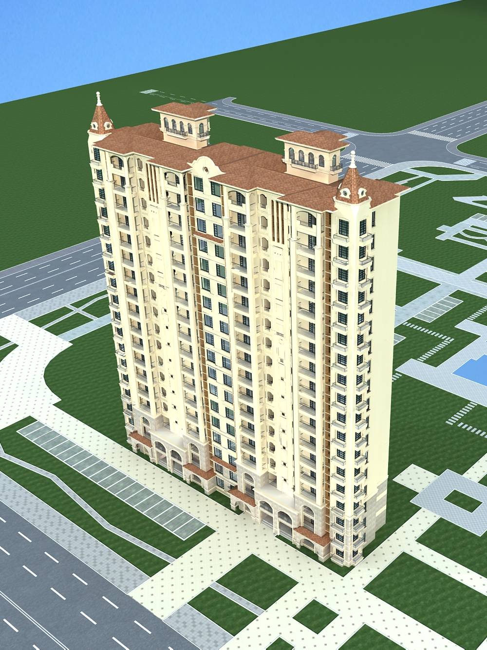 欧式高层住宅楼