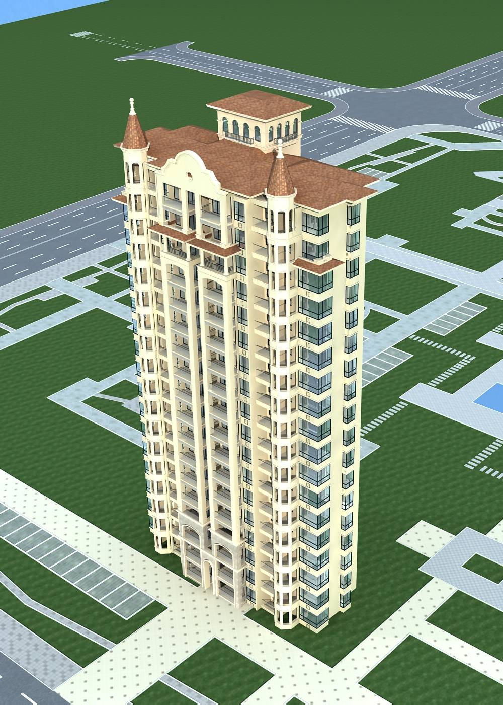 欧式高层住宅楼