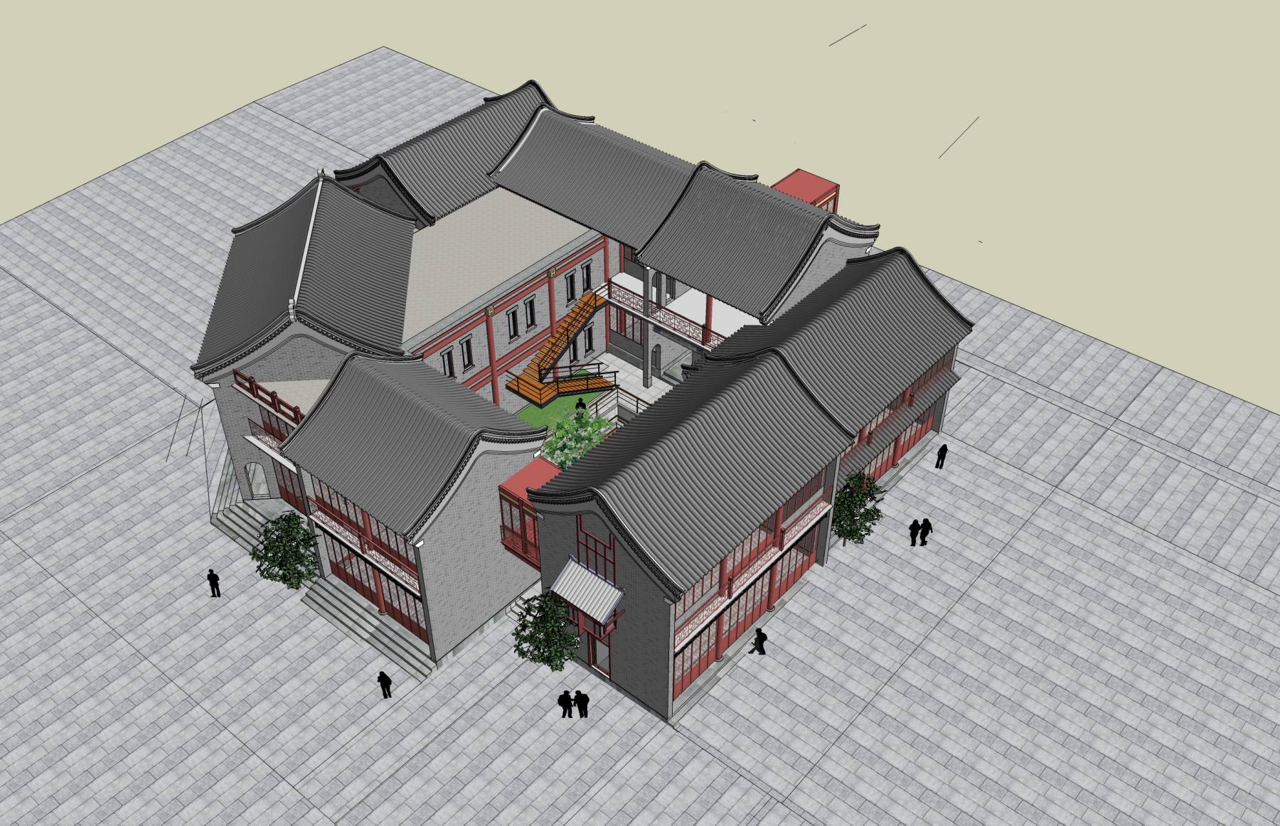 中式酒楼3dmax 模型下载-光辉城市