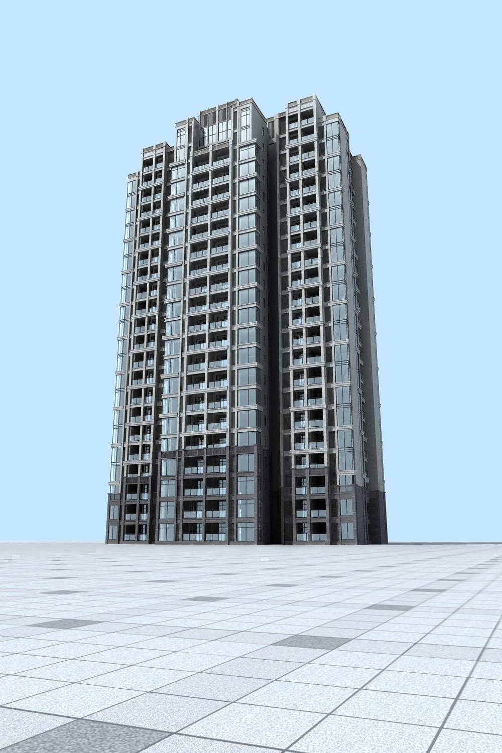 现代高层住宅楼