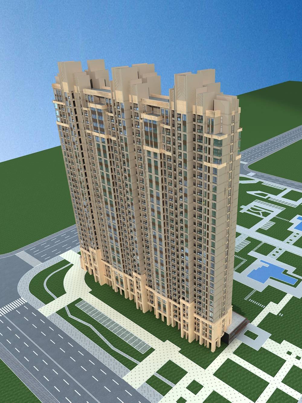 新古典风格高层商业住宅楼