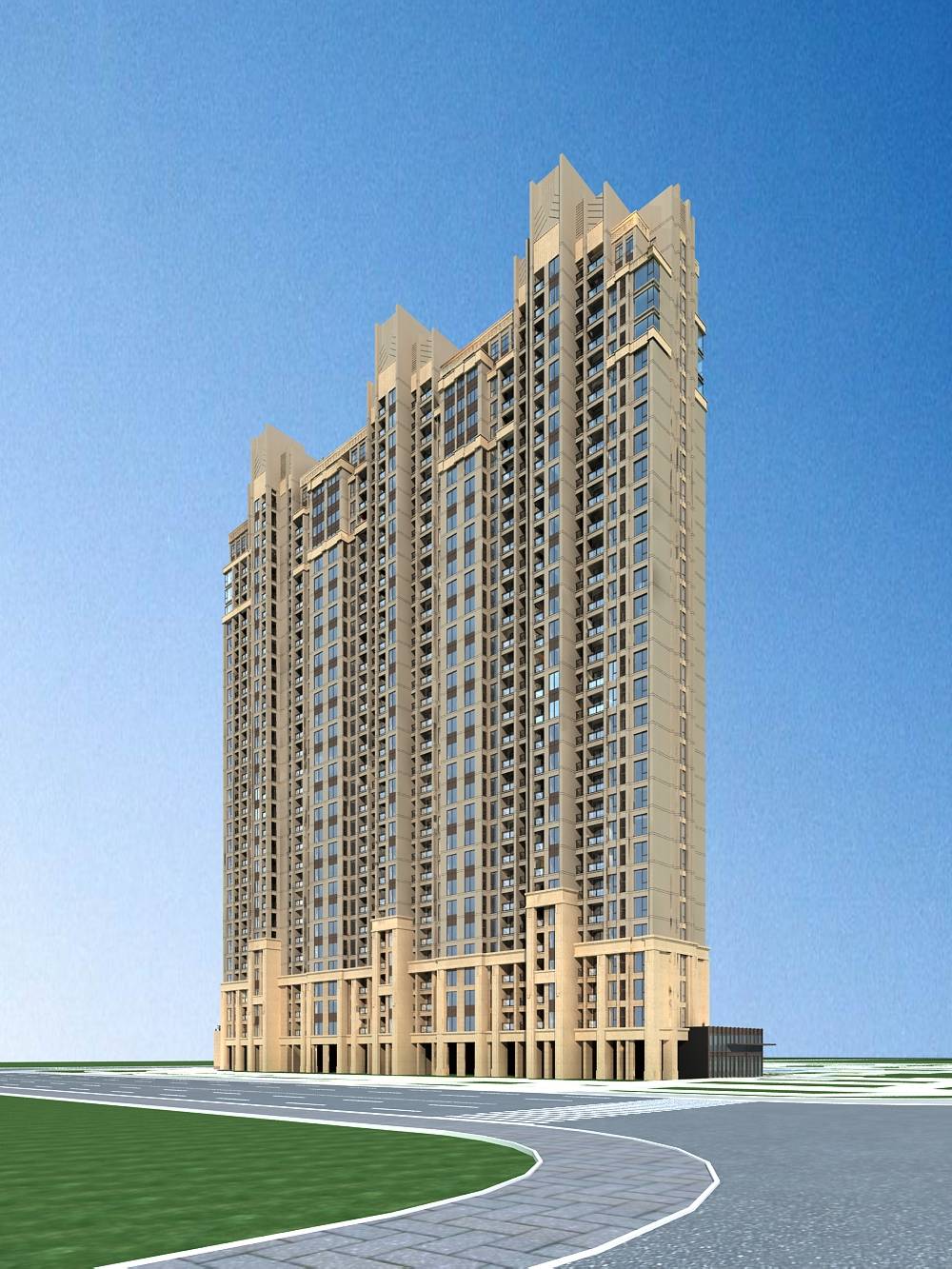 新古典风格高层商业住宅楼