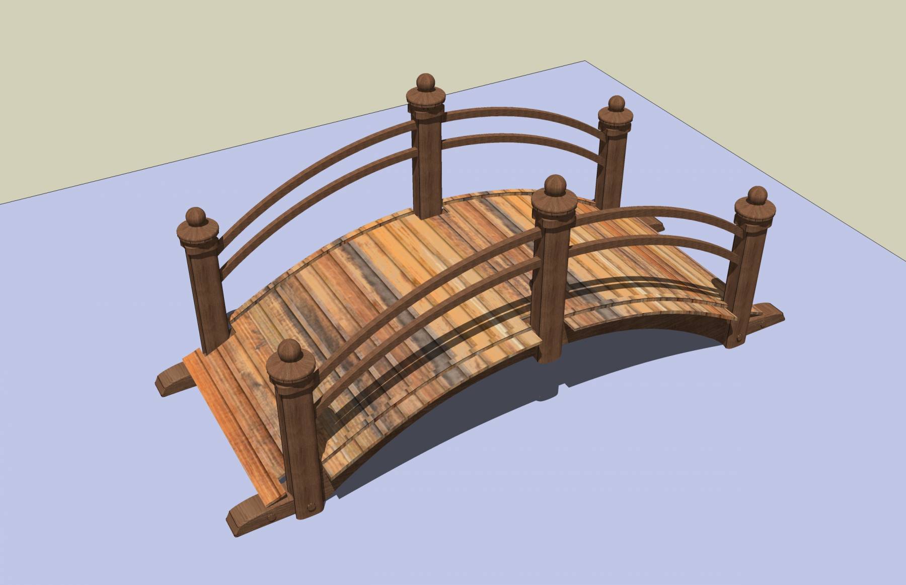 自然风木桥草图大师模型，木桥sketchup模型免费下载 - 草图大师模型