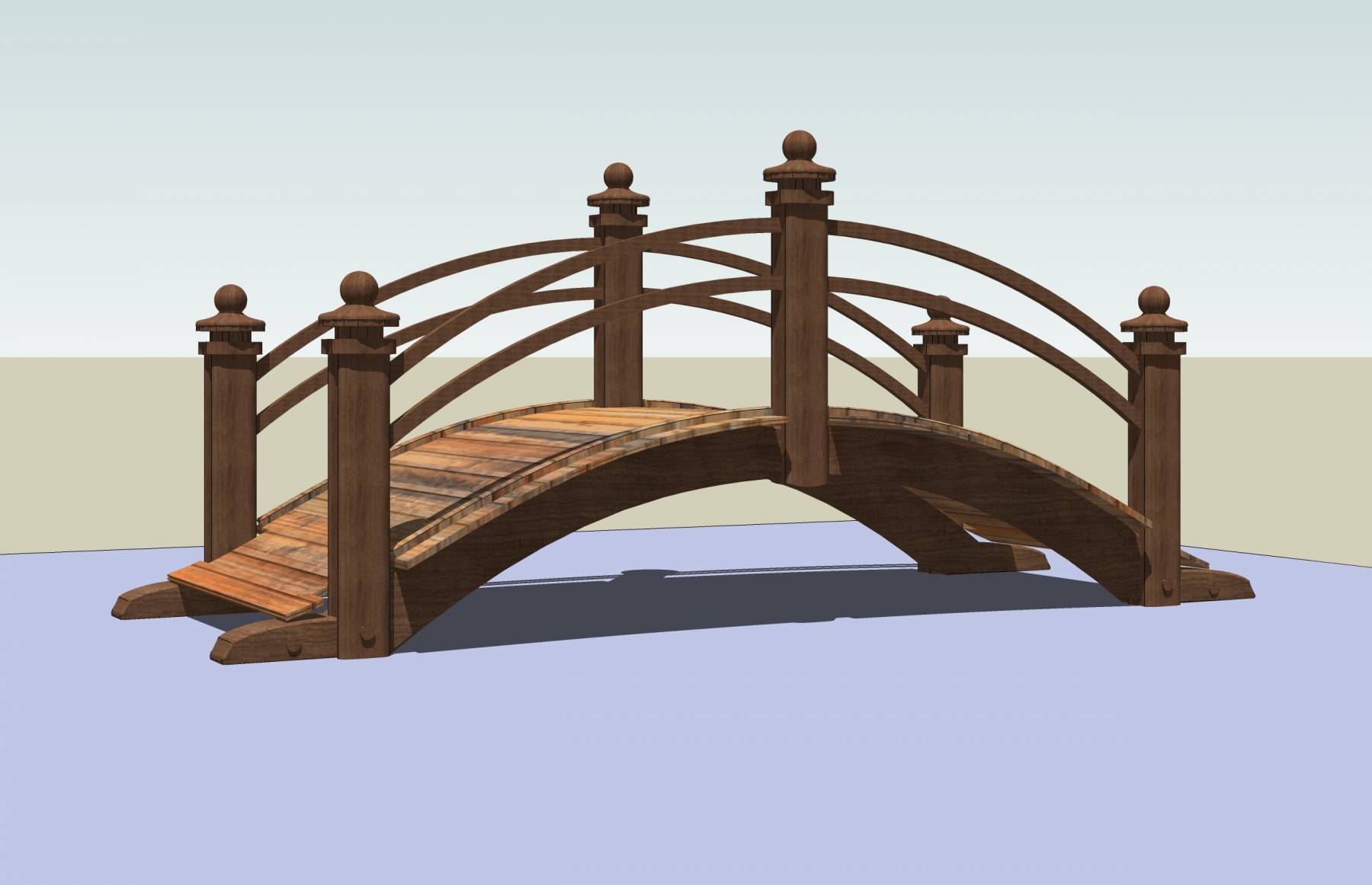 交叉造型木方结构木桥su模型_桥梁_土木在线