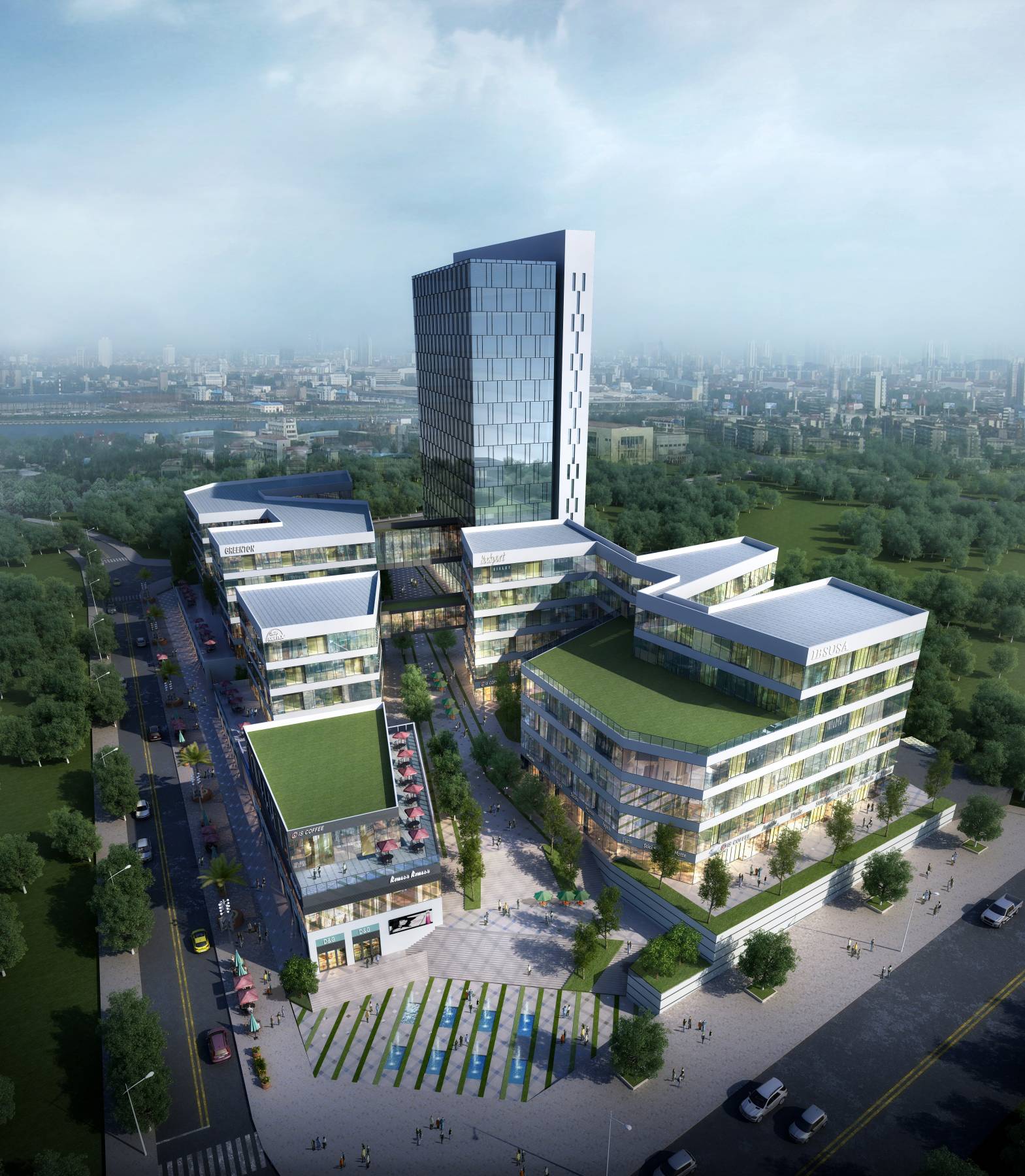 现代超高层商业综合楼3dmax 模型下载-光辉城市