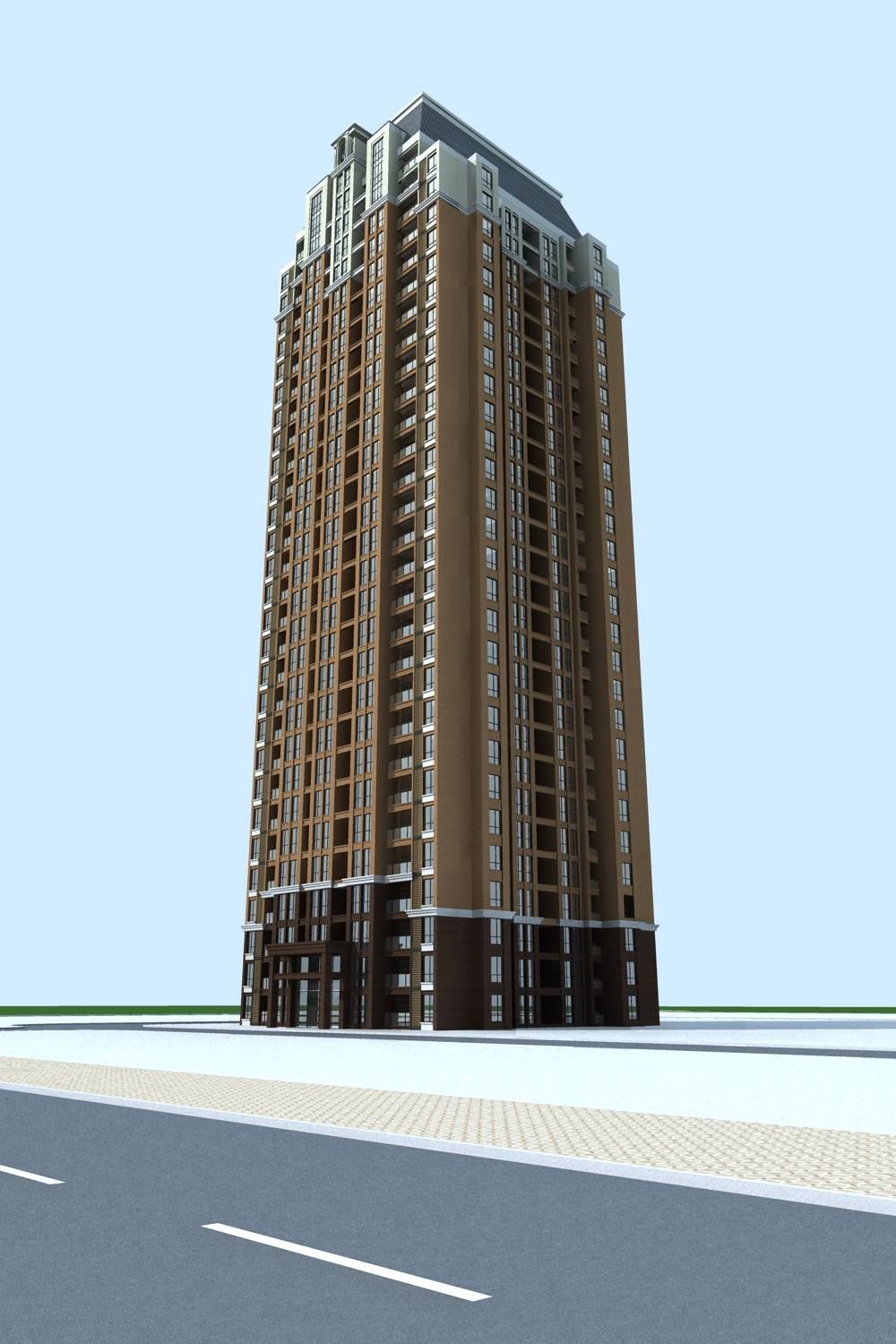 现代高层住宅楼
