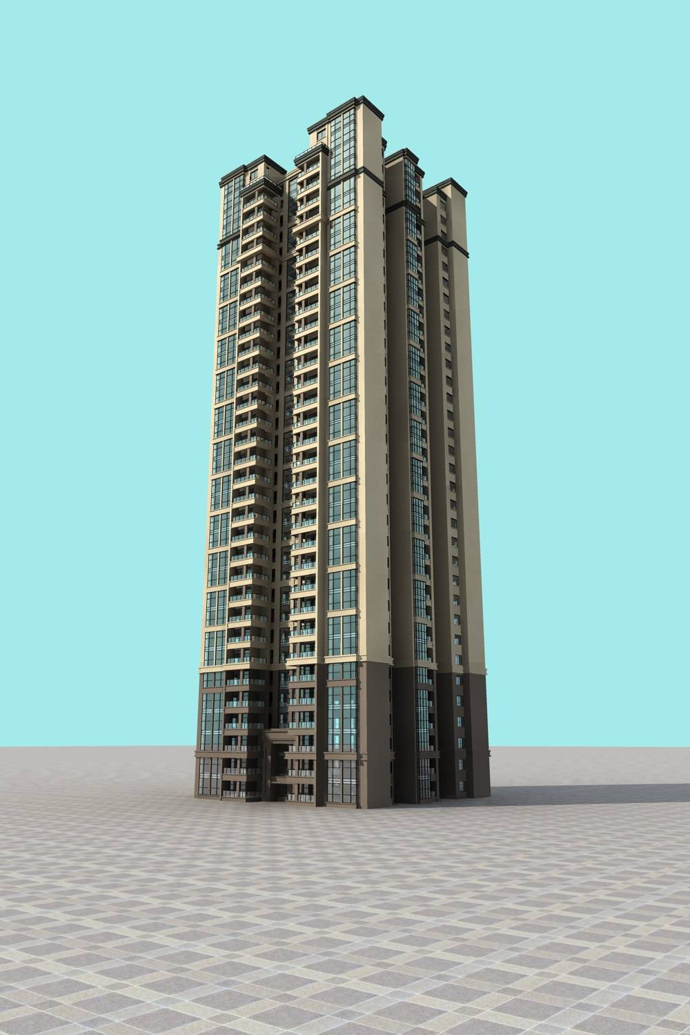 现代高层住宅楼