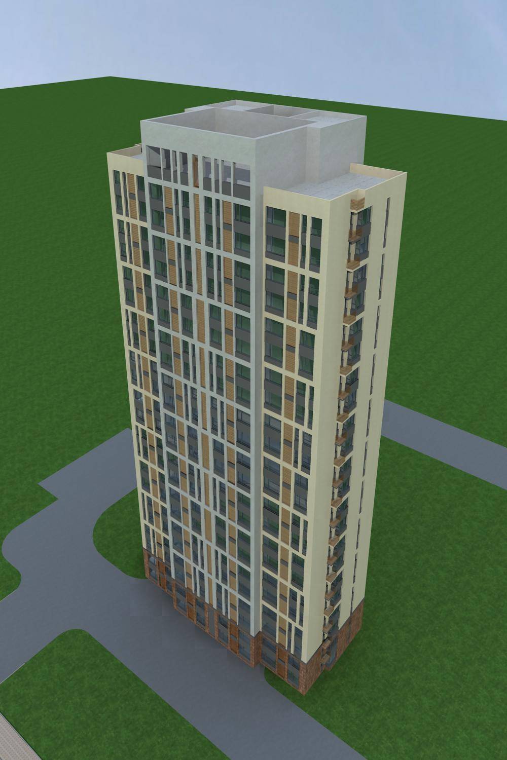现代高层住宅楼