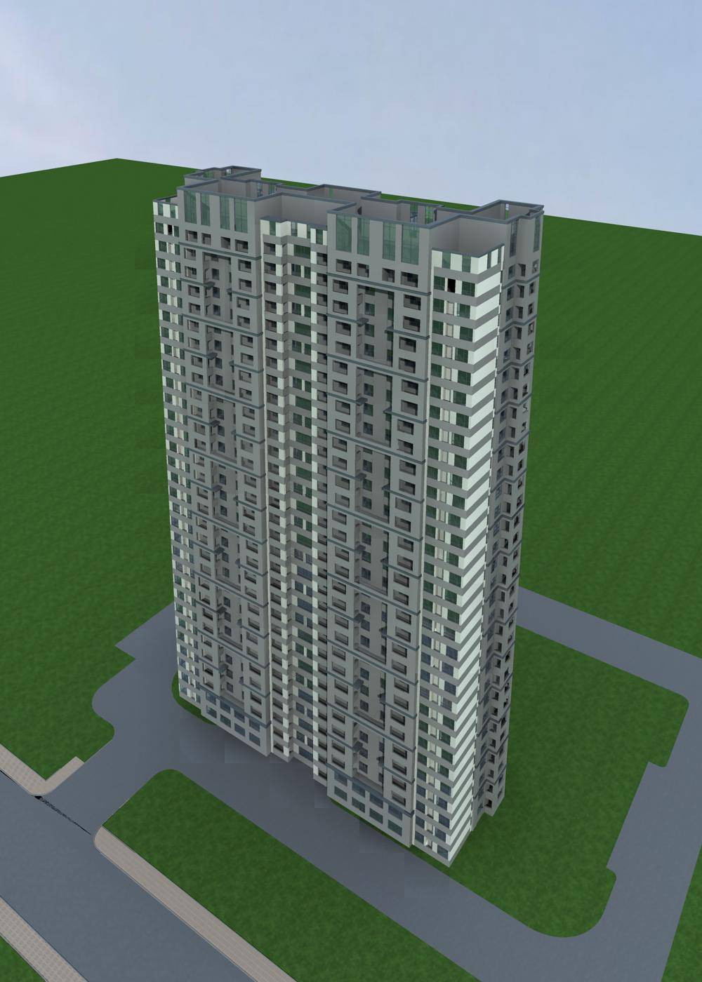 现代高层住宅楼