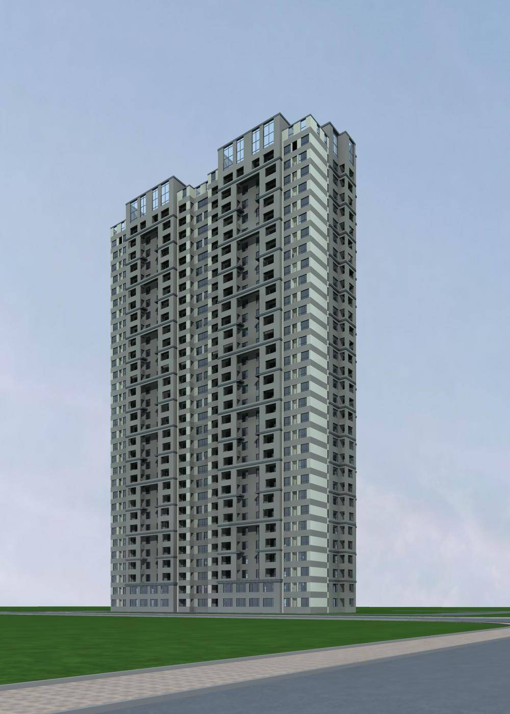现代高层住宅楼
