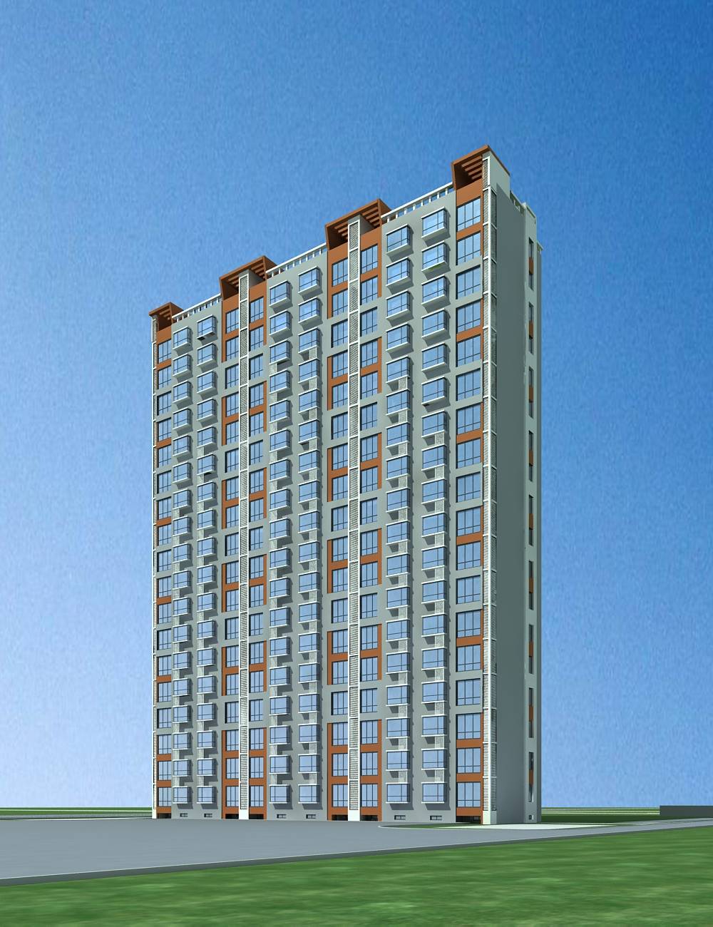 现代高层住宅楼