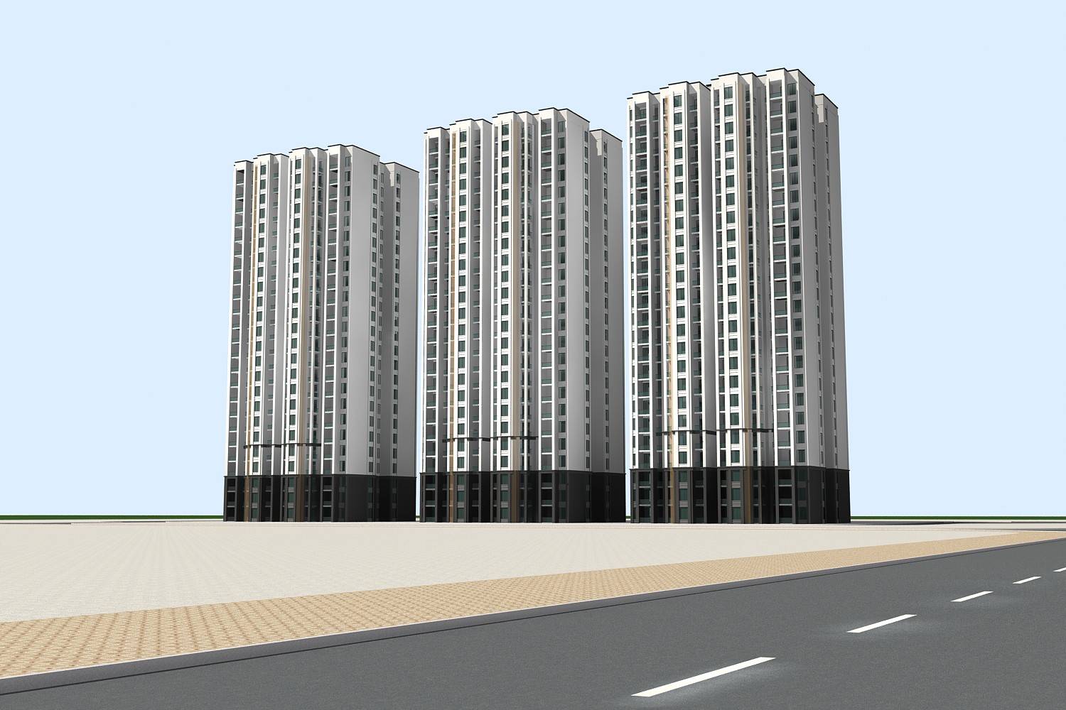 现代高层住宅楼